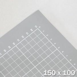 Tapis de découpe, XXL, 150 x 100 cm, auto-guérison, avec grille gris