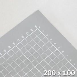Tapis de découpe, XXL, 200 x 100 cm, auto-guérison, avec grille gris