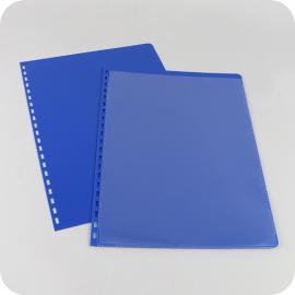 Kit de couverture de reliure A4, avec pochette transparente, préperforé bleu