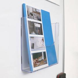 Porte-brochure magnétique, A5, vertical, transparent 