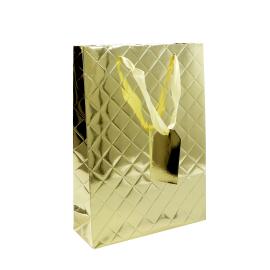 Pochette cadeau Carreau avec pendentif, 25 x 34,5 x 8,5 cm, or 