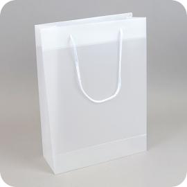 Pochette publicitaire avec fenêtre d'insertion publicitaire A4, 26 x 36 x 10 cm, transparente mate 