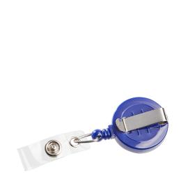 Porte-badge enrouleur, en plastique bleu
