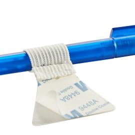 Porte-stylo PREMIUM, avec boucle élastique plat, auto-adhésif, blanc 