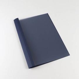 Chemise à illets A4, carton cuir, 65 feuilles, bleu foncé | 6 mm