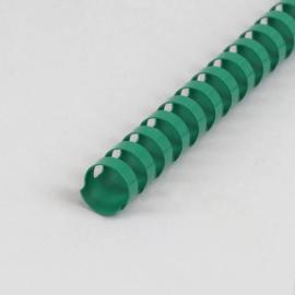 Spirales plastiques pour reliure A4, rond 19 mm | vert