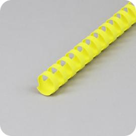 Spirales plastiques pour reliure A4, rond 19 mm | jaune