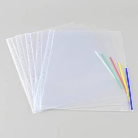 Pochettes A4 avec bord signalétique sur la moitié de la page en film PP, assortiment de couleurs multicolore
