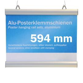 Profils porte-affiche, aluminium, clippants 594 mm