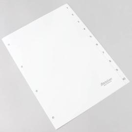 Intercalaires A4, chiffres 1-10, 4 trous, carton, blanc 