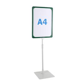 Cadre pour affiche avec pied et support (kit) A4 | vert | surface d'appui: gris