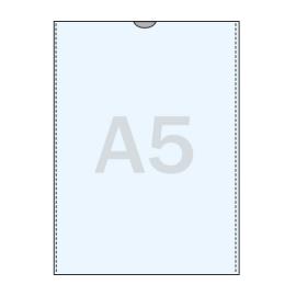 Pochette plastique non-perforée pour A5, ouverture petit côté, transparent 