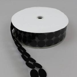 Pastilles auto-agrippantes en rouleau, boucle + crochet séparés 33 mm | noir | boucle (femelle)