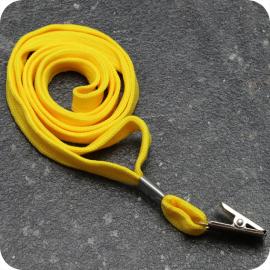 Lanyard, largeur 10 mm jaune | avec clip métal bulldog
