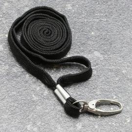 Lanyard, largeur 10 mm noir | avec clip mousqueton