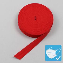 Bande de fixation de biais, polyester, 20 mm (rouleau de 25 m) rouge