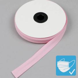 Bande de fixation de biais, coton et polyester, 20 mm (rouleau de 25 m) rose