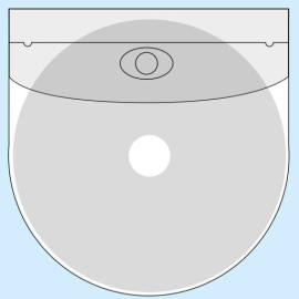 Pochettes CD, adhésif, bas rond, avec rabat 