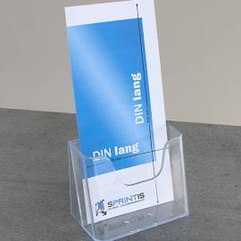 Porte-brochure, pour format long, 1 compartiment, format portrait, transparent 