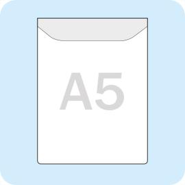 Pochettes rectangulaires pour format A5, ouverture petit côté, avec rabat 