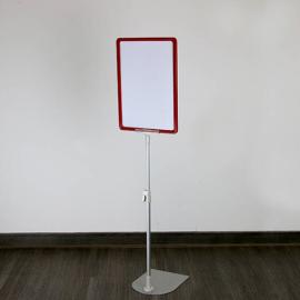 Cadre pour affiche avec pied et support (kit) A4 | rouge | surface d'appui: gris