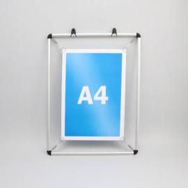Cadre d’affichage avec tendeurs pour format A4, aluminium, argent 