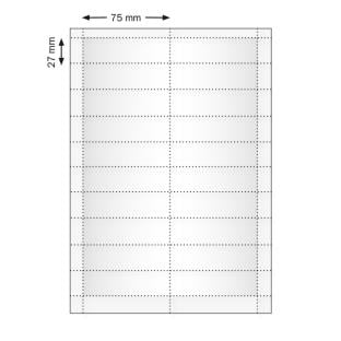 Planches d'impression Office 30 / Profile 30 / Team 30, 75 x 27 mm, blanc 
