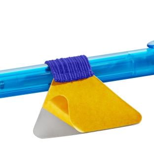 Porte-stylo, avec boucle élastique plat, auto-adhésif, bleu moyen 