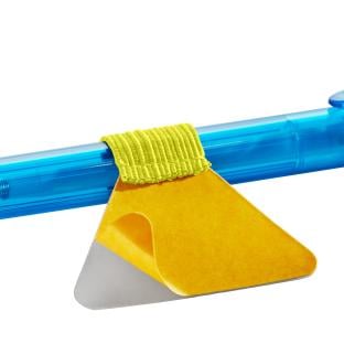 Porte-stylo, avec boucle élastique plat, auto-adhésif, jaune 