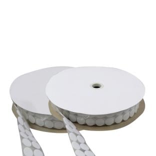 Pastilles auto-agrippantes en rouleau, Set - Crochet & Boucle | 21 mm | blanc