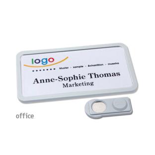 Porte-badges Office 40 smag® aimant gris clair 