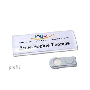 Porte-badges Profil 30 smag® aimant transparent 