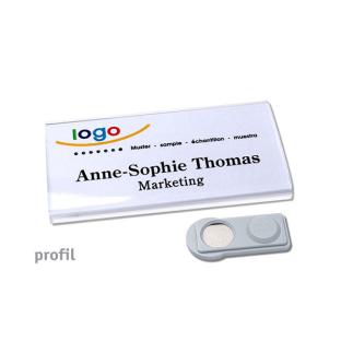 Porte-badges Profil 40 smag® aimant transparent 