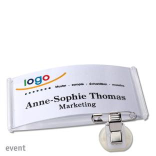 Porte-badges avec pince event 40, transparent 