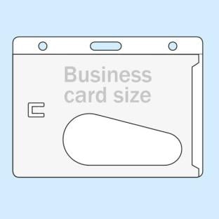 Porte-badges format carte bancaire, plastique rigide, avec trous ronds et trous oblongs 