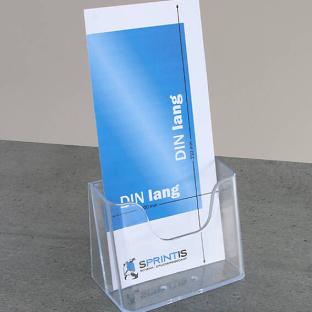 Porte-brochure, pour format long, 1 compartiment, format portrait, transparent 