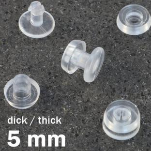Œillets de pression en plastique, modèle épais transparent | 5 mm