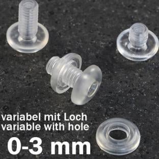 Œillets de pression en plastique, avec trou 3 mm
