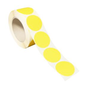 Pastilles autocollantes de couleur, en papier jaune | 40 mm
