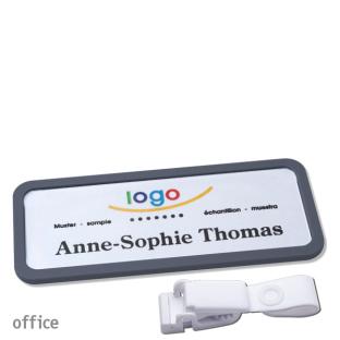 Porte-badges avec clip plastique Office 30, anthracite 
