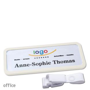 Porte-badges avec clip plastique Office 30, blanc 