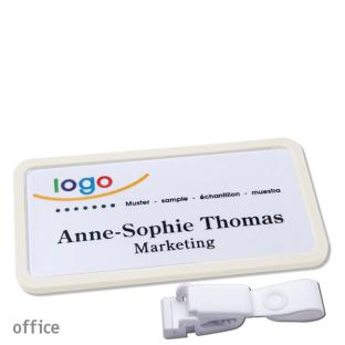 Porte-badges avec clip plastique Office 40, blanc 