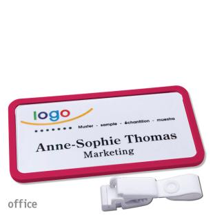 Porte-badges avec clip plastique Office 40, violet 