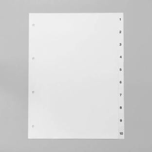 Intercalaires pour format A4, lot de 10 (1-10), blanc (1 lot) 