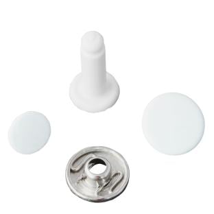 Boutons-pression cheville, blanc, 15 mm 