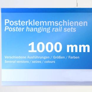 Profils porte-affiche plastique, à insérer 1000 mm | transparent | 2 cintres