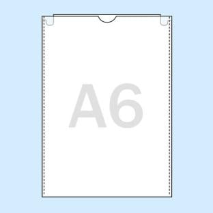 Pochette plastique non-perforée pour A6, ouverture petit côté, transparent 