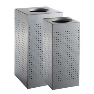 Poubelle, pour l'extérieur, acier, gris 