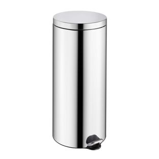 Poubelle à pédale 30l acier inoxydable  | argent  | brillant 