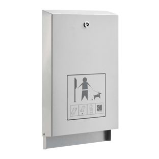 Distributeur de sacs à crotte, acier gris clair 